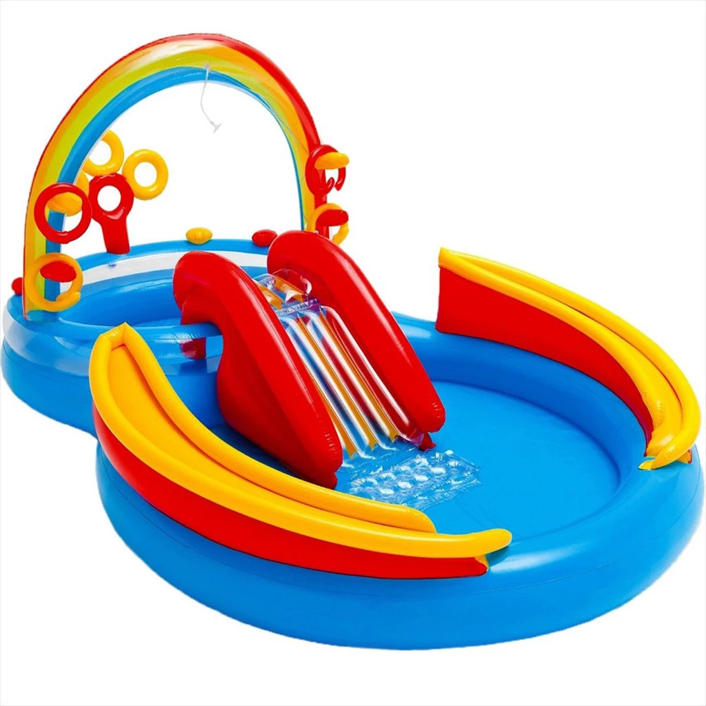 Intex 57453NP Regenboog Zwembad Met Glijbaan 297x193x135 Cm 1 Intex 57453NP Regenboog Zwembad Met Glijbaan 297x193x135 Cm