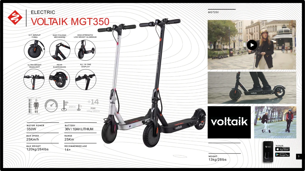 Street Surfing Voltaik Scooter MGT 350W Zwart - Afbeelding 5