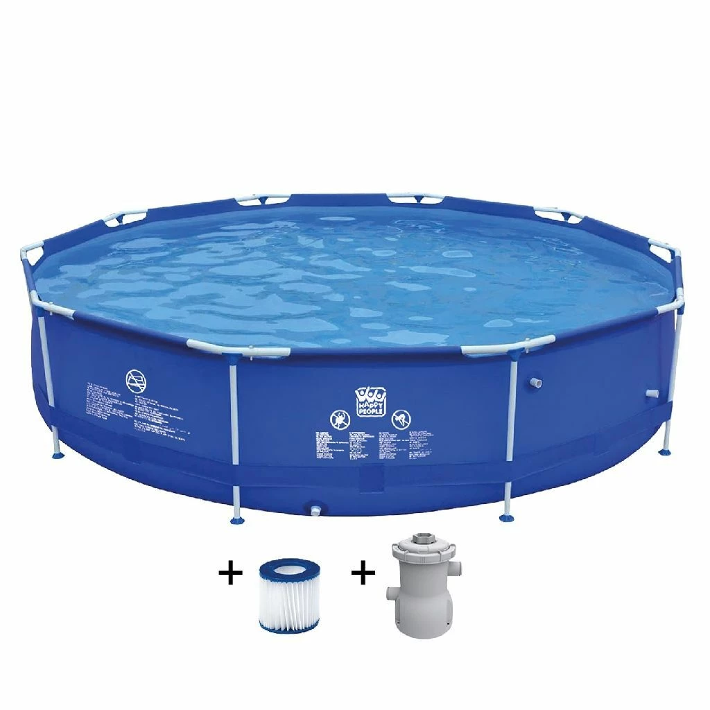 Wehncke Frame Pool 360×76 Cm Blauw 1 Wehncke Frame Pool 360×76 Cm Blauw