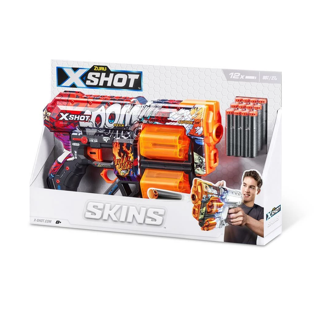 Zuru X-Shot Skins Blaster + 12 Darts Assorti 2 Zuru X-Shot Skins Blaster + 12 Darts Assorti - Afbeelding 2