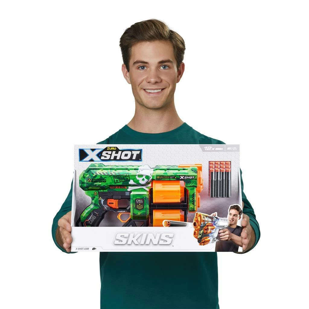 Zuru X-Shot Skins Blaster + 12 Darts Assorti 3 Zuru X-Shot Skins Blaster + 12 Darts Assorti - Afbeelding 3