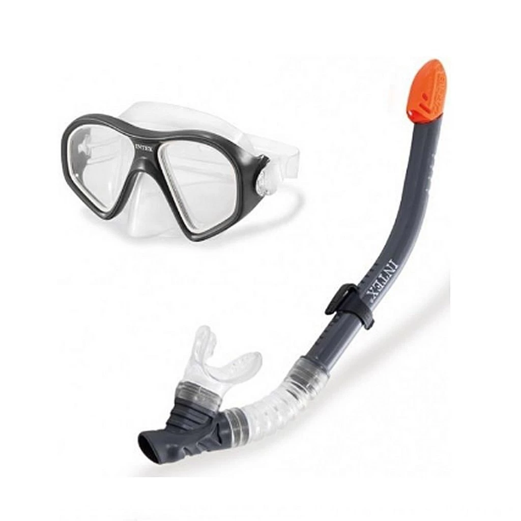 Intex 55648 Aquaflow Sport Reef Rider Duikbril En Snorkel Grijs 1 Intex 55648 Aquaflow Sport Reef Rider Duikbril En Snorkel Grijs