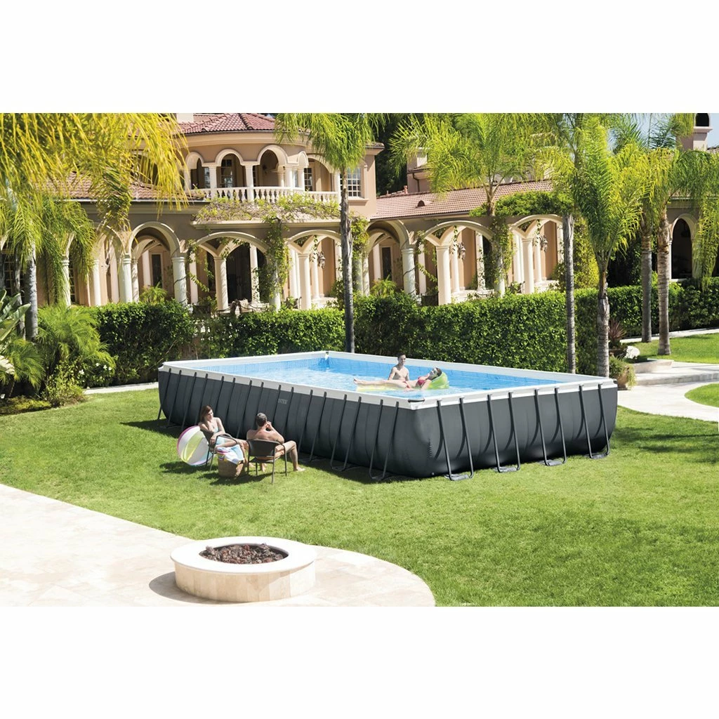 Intex 26374GN Ultra XTR Frame Zwembad 975x488x132 Cm + Zandfilterpomp En Trap + Accessoires Grijs 2 Intex 26374GN Ultra XTR Frame Zwembad 975x488x132 Cm + Zandfilterpomp En Trap + Accessoires Grijs - Afbeelding 2