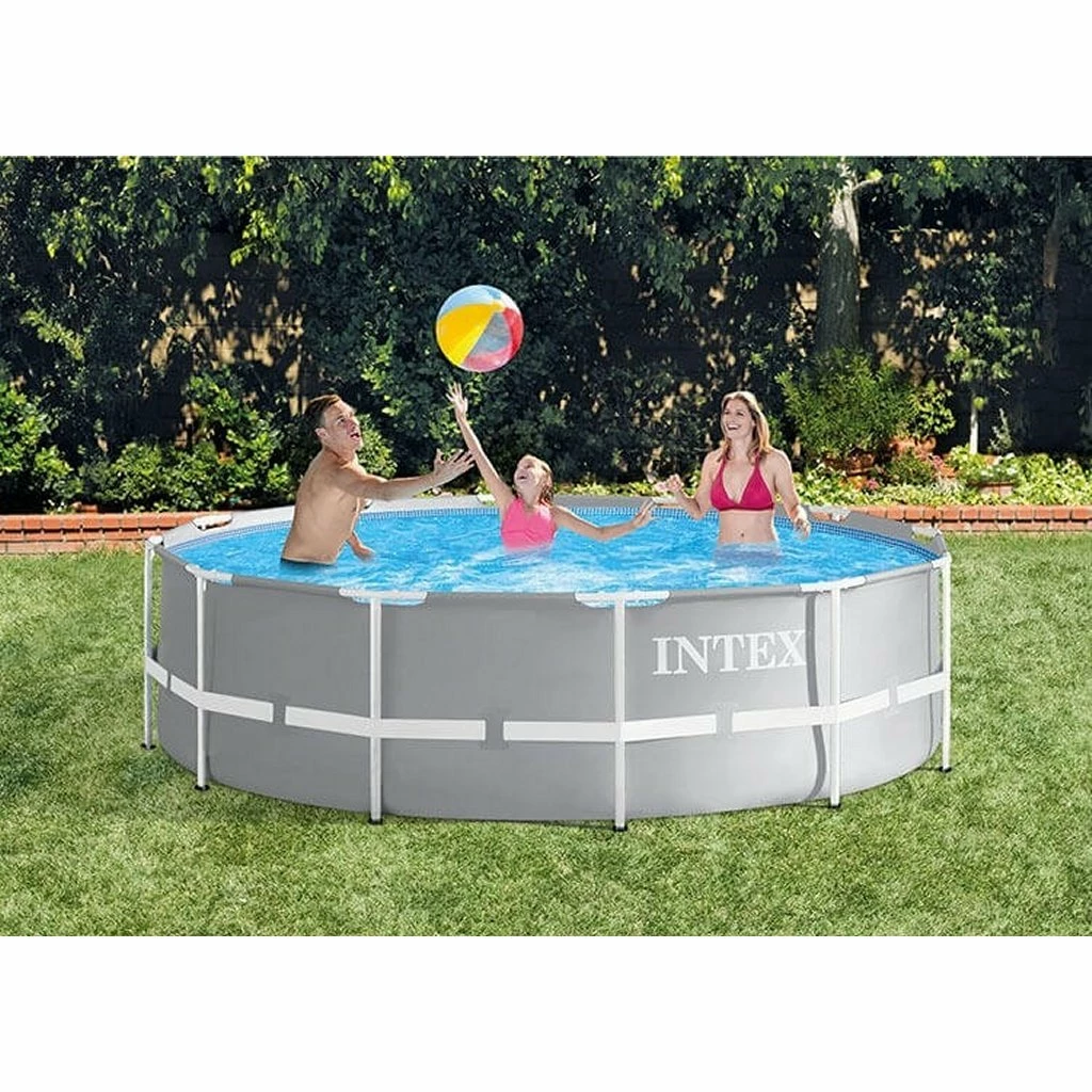 Intex 26716GN Prism Frame Zwembad 366×99 Cm + Filterpomp En Trap Grijs 2 Intex 26716GN Prism Frame Zwembad 366×99 Cm + Filterpomp En Trap Grijs - Afbeelding 2