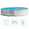 Intex 26720GN Prism Frame Zwembad 427×107 Cm + Filterpomp En Trap + Accessoires Grijs