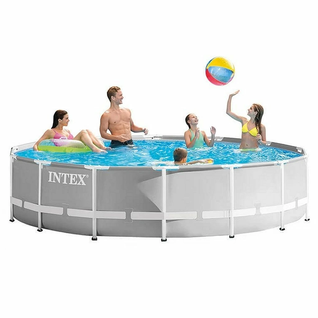 Intex 26724GN Prism Frame Zwembad 457×107 Cm + Filterpomp En Trap + Accessoires Grijs 2 Intex 26724GN Prism Frame Zwembad 457×107 Cm + Filterpomp En Trap + Accessoires Grijs - Afbeelding 2