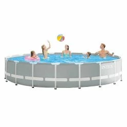 Intex 26756GN Prism Frame Zwembad 610×132 Cm + Filterpomp En Trap + Accessoires Grijs -Pintoy-winkel 6941057414423 2