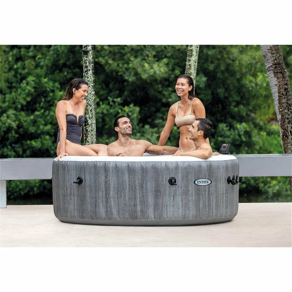Intex 28440 PureSpa Greywood De Luxe Bubble Massage Jaccuzi 4-persoons Set 1 Intex 28440 PureSpa Greywood De Luxe Bubble Massage Jaccuzi 4-persoons Set