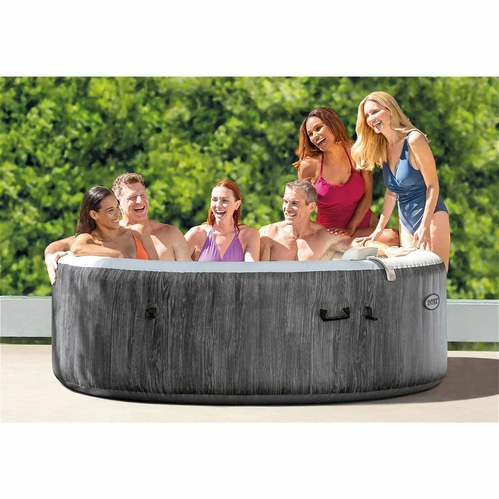 Intex 28442 PureSpa Greywood De Luxe Bubble Massage Jaccuzi 6-persoons Set 1 Intex 28442 PureSpa Greywood De Luxe Bubble Massage Jaccuzi 6-persoons Set