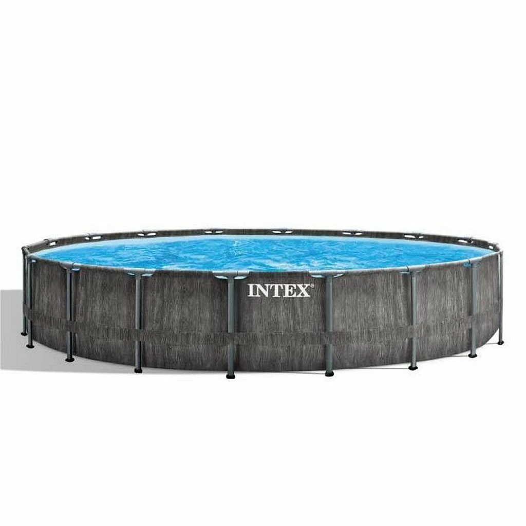 Intex 26744GN Prism Frame Greywood Zwembad 549×122 Cm + Filterpomp 1 Intex 26744GN Prism Frame Greywood Zwembad 549×122 Cm + Filterpomp