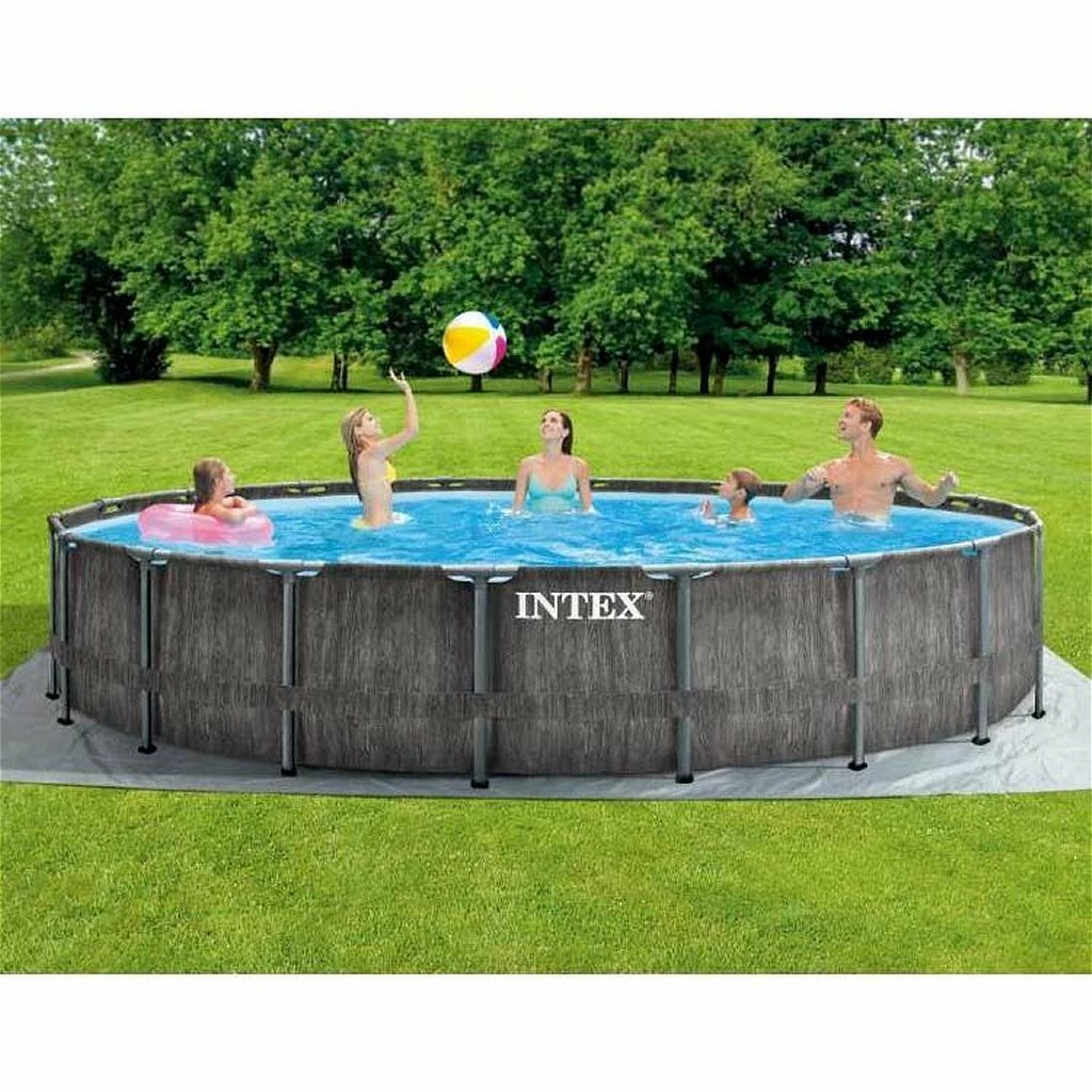 Intex 26744GN Prism Frame Greywood Zwembad 549×122 Cm + Filterpomp 2 Intex 26744GN Prism Frame Greywood Zwembad 549×122 Cm + Filterpomp - Afbeelding 2
