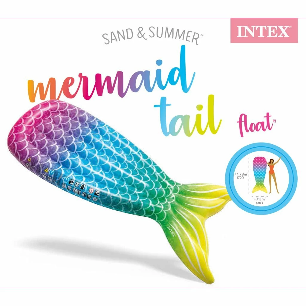 Intex 58788EU Sand And Summer Opblaasbaar Luchtbed Zeemeerminstaart 178×71 Cm 4 Intex 58788EU Sand And Summer Opblaasbaar Luchtbed Zeemeerminstaart 178×71 Cm - Afbeelding 4