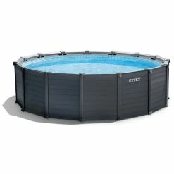 Intex 26384GS Graphite Panel Zwembad 478×124 Cm Antraciet/Blauw