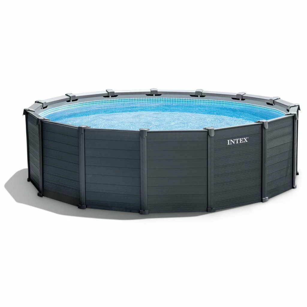 Intex 26384GS Graphite Panel Zwembad 478×124 Cm Antraciet/Blauw 1 Intex 26384GS Graphite Panel Zwembad 478×124 Cm Antraciet/Blauw