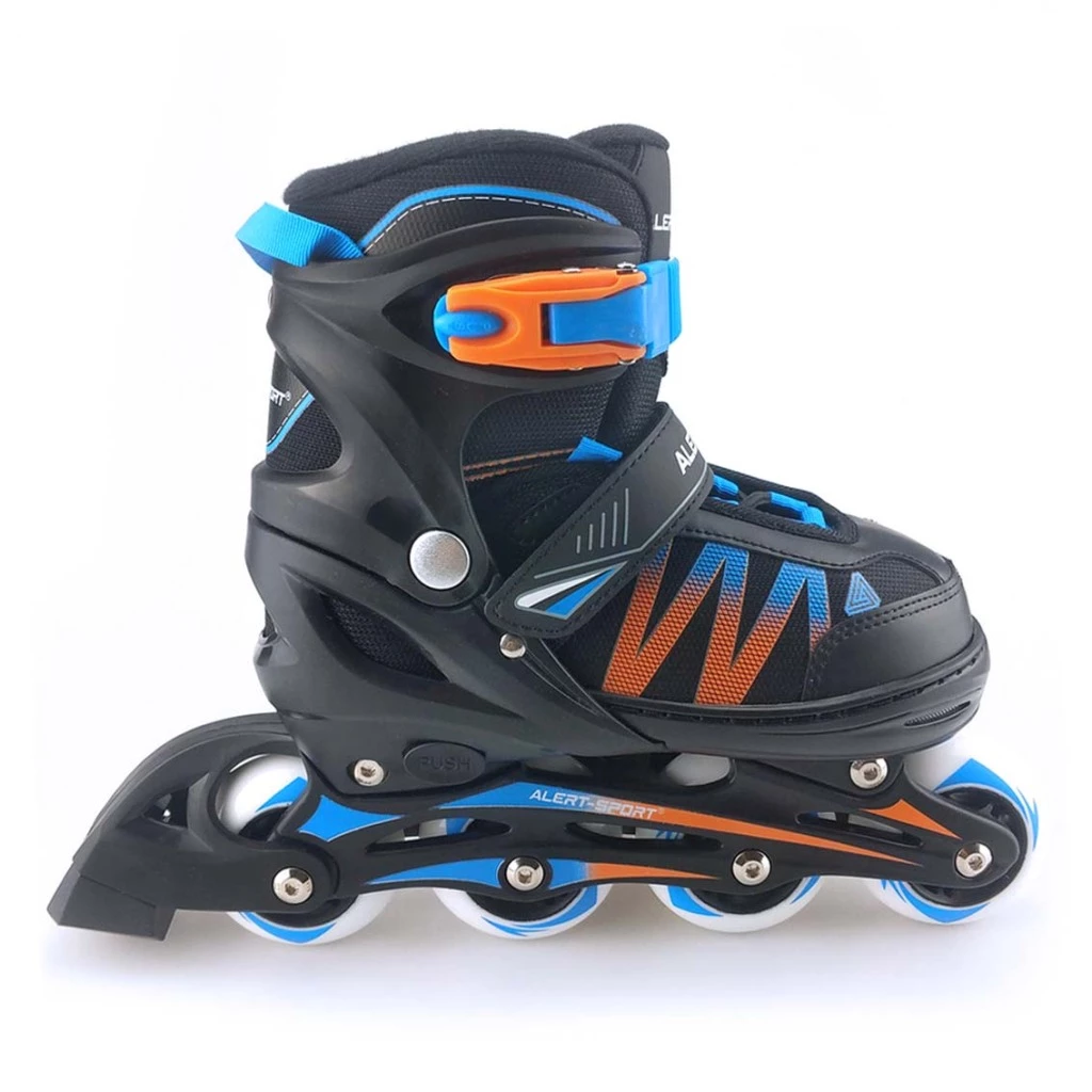 Alert Inline Skates Maat 35-38 Zwart/Blauw/Oranje 1 Alert Inline Skates Maat 35-38 Zwart/Blauw/Oranje