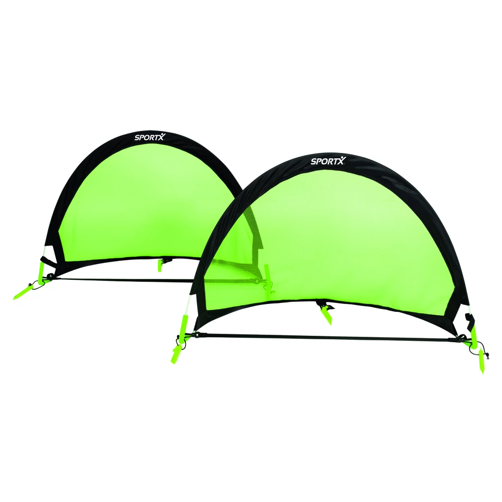 SportX Opvouwbare Voetbaldoelen 90x60x60 Cm 2 Stuks Zwart/Groen 1 SportX Opvouwbare Voetbaldoelen 90x60x60 Cm 2 Stuks Zwart/Groen