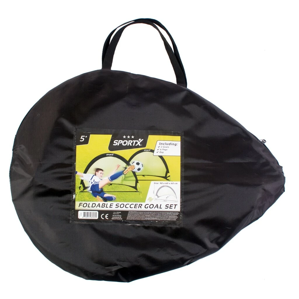SportX Opvouwbare Voetbaldoelen 90x60x60 Cm 2 Stuks Zwart/Groen 3 SportX Opvouwbare Voetbaldoelen 90x60x60 Cm 2 Stuks Zwart/Groen - Afbeelding 3