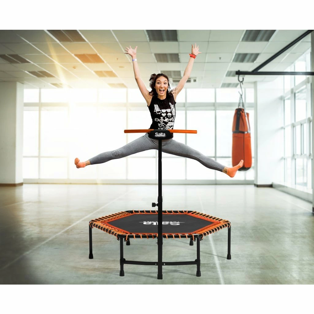 Salta 5357O Fitness Trampoline Met Beugel 128×127 Cm Zwart/Oranje 5 Salta 5357O Fitness Trampoline Met Beugel 128×127 Cm Zwart/Oranje - Afbeelding 5